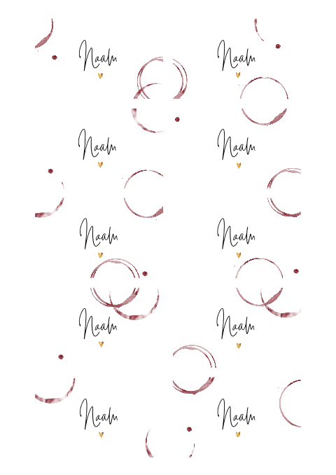 Naamkaartjes 21 diner met wijnringen