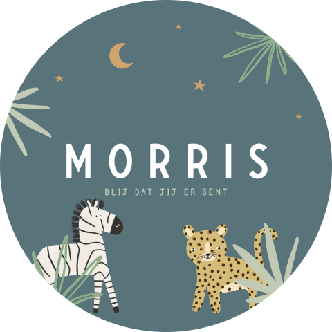 Geboorte raamsticker met jungle dieren