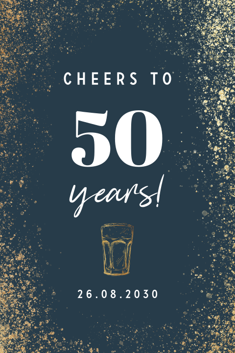 Uitnodiging verjaardag met confetti