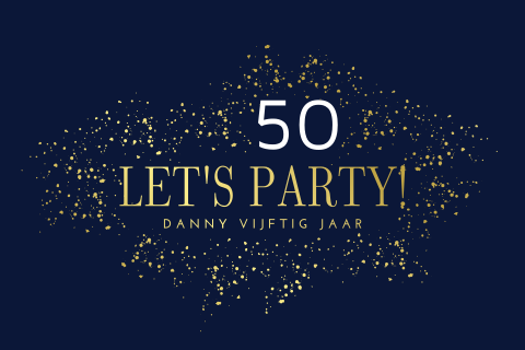 Uitnodiging verjaardag met goudfolie spetters