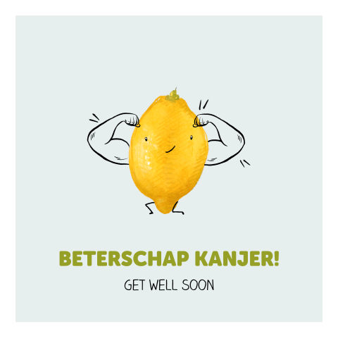 Wenskaart beterschap met citroen