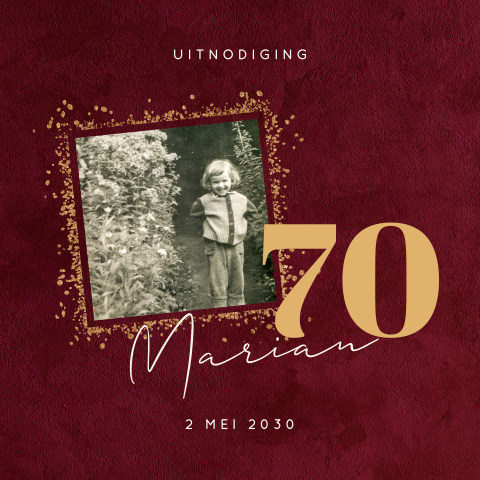 70 jaar verjaardag uitnodiging met foto