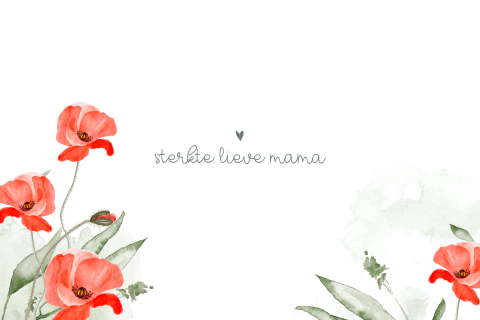 Condoleancekaartje met bloemen en groene watercolour