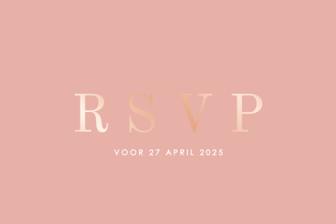 RSVP postkaart met droogbloemen op de achterzijde