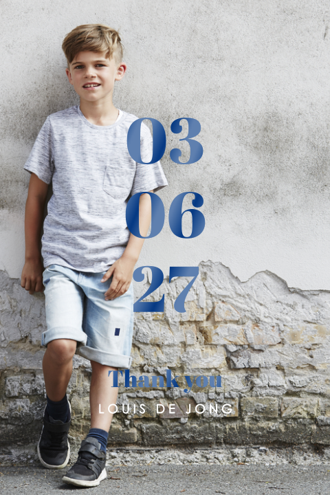 Bedankkaart Vormsel met foto en hoogglans