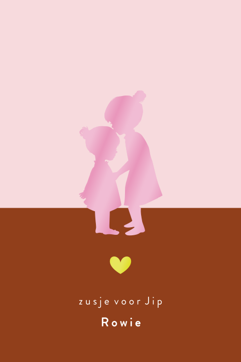 Geboortekaartje meisje zusjes hoogglans