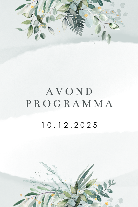 Programma kaartje botanisch met watercolor