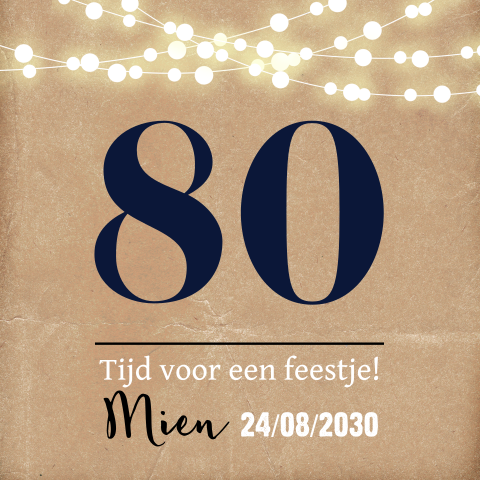 Origineel design verjaardagsuitnodiging 80 jaar