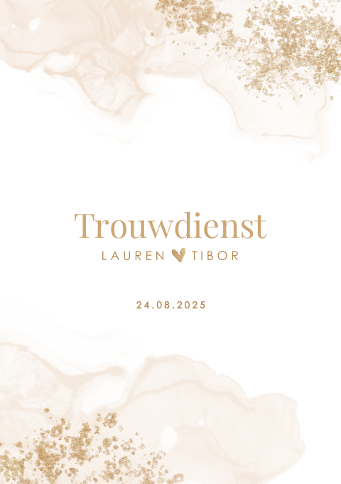 Chic liturgieboekje met watercolour en gouden details