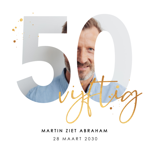 Verjaardag uitnodiging 50 jaar met foto