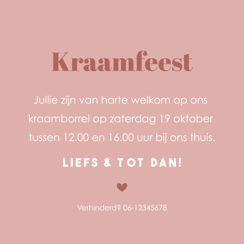 Stijlvolle uitnodiging kraamfeest geboorte baby