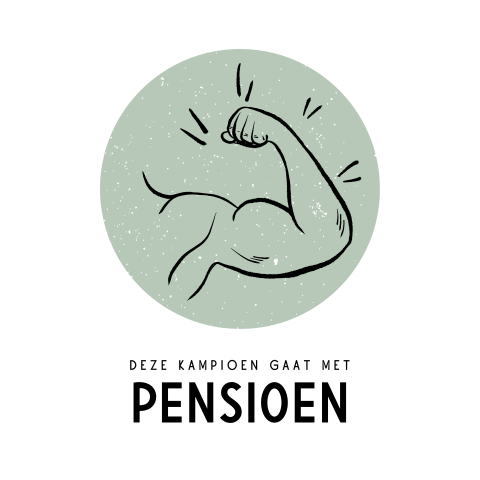 Wenskaart werk kampioen met pensioen