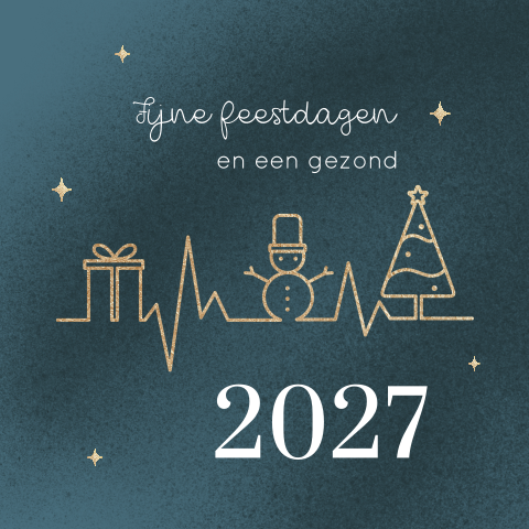 kerstkaart met grappige illustratie voor zorg medewerkers