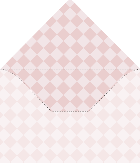 Inlay envelop met roze ruitjespatroon | voor envelop 12 x 18 cm