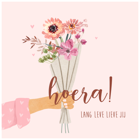 Verjaardagskaart met bosje bloemen