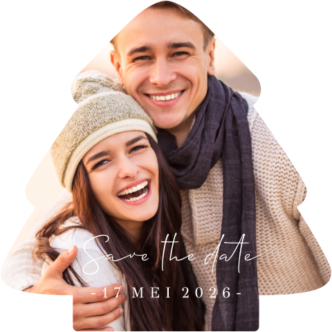 Kerst save the date kaart in originele vorm