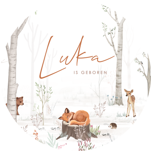 Raamsticker met bosdieren in voorjaarsthema