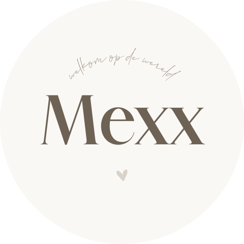 Raamsticker rond met naam en hartje