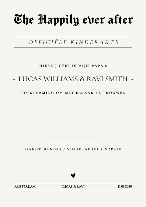 Kinderakte krant typografisch