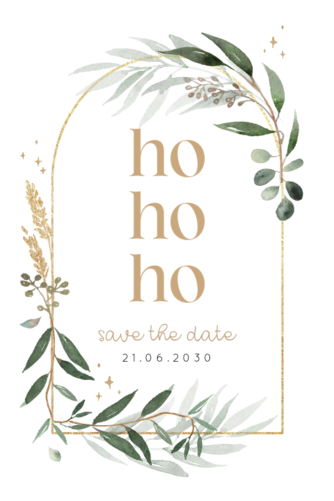 Kerst save the date botanische stijl