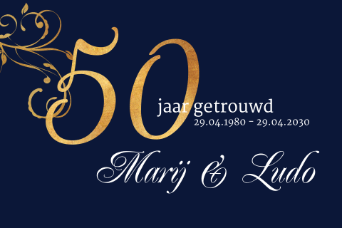 Jubileumkaart gouden bruiloft