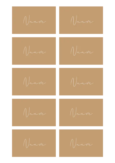 Plakkaarten, naamkaarten, 50 stuks om te beschrijven, voor bruiloft, verjaardag, vormsel, communie, doop, feest (strepen