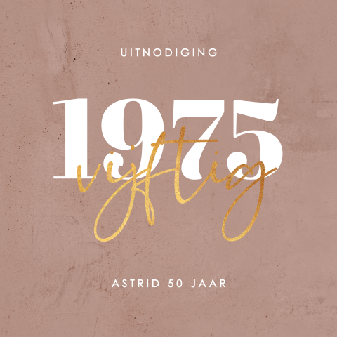 Originele uitnodiging verjaardag 50 jaar