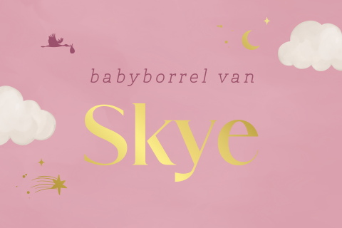 Kraamborrelkaartje meisje met goudfolie