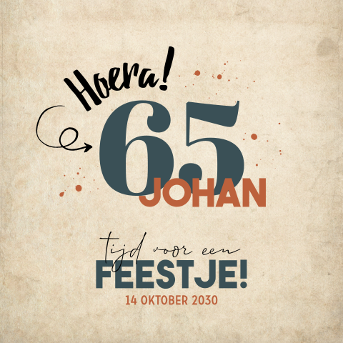 Originele uitnodiging 65e verjaardag