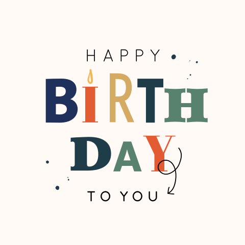 Verjaardagskaart typografisch