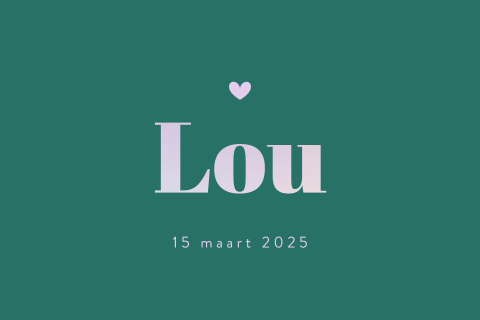Geboortekaartje trend holografisch folie
