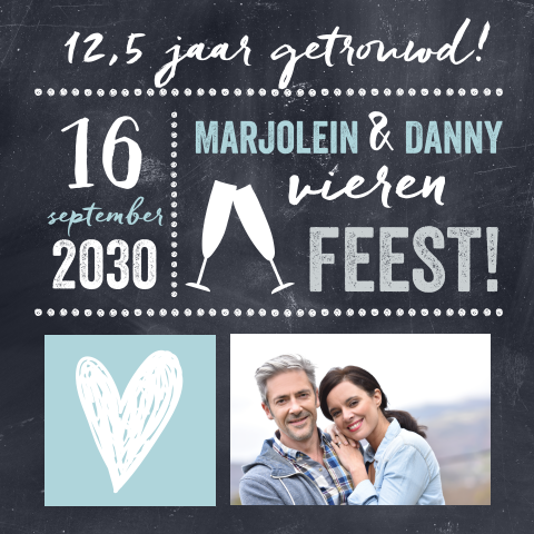 Trendy uitnodiging 12,5 jarig jubileum
