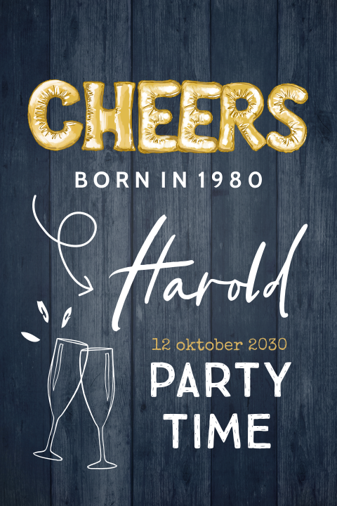 Originele uitnodiging verjaardag met ballonnen