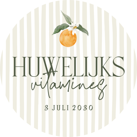 Trouwbedankje huwelijksvitamines met sinaasappel