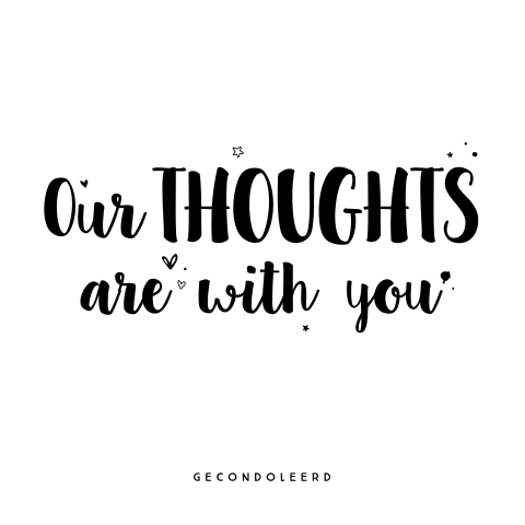 Condoleancekaart met handlettering in zwartwit