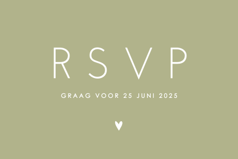 RSVP postkaart genodigden strak met hartje