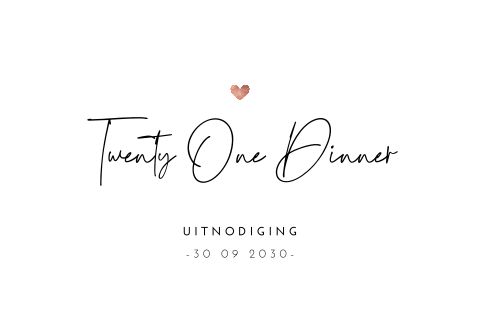 Twenty one dinner verjaardag uitnodiging stijlvol