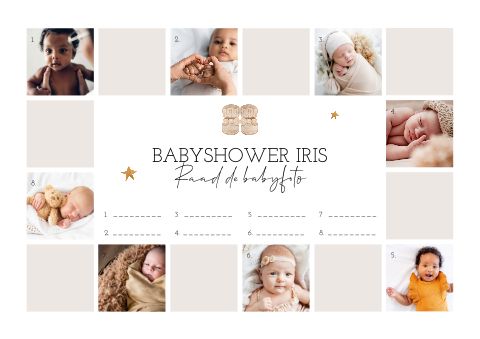 Babyshower placemat raad de baby - met foto
