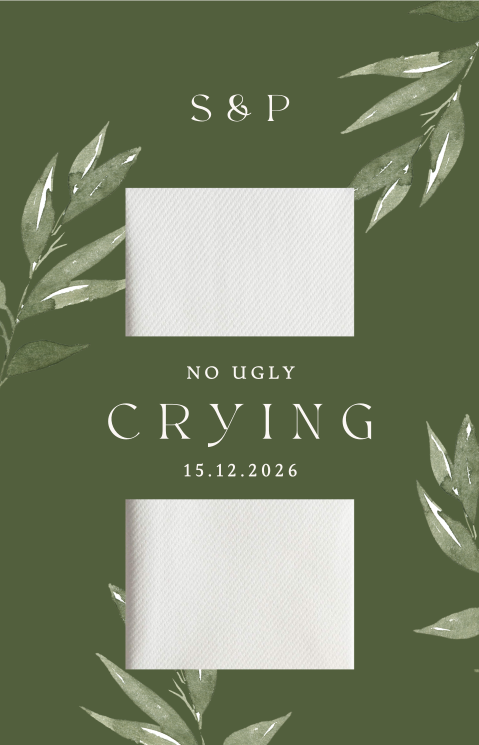 Happy tears kaart botanisch in groen