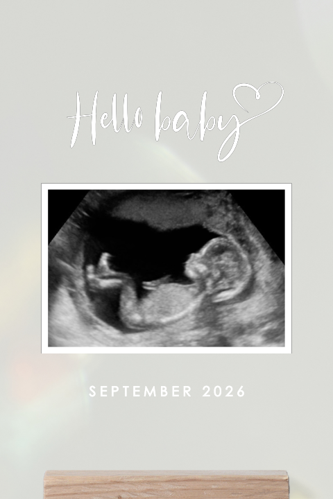 Acryl poster met houten houder hello baby