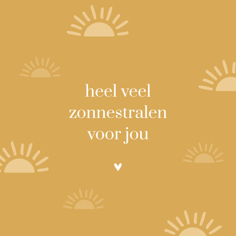 Wenskaart sterkte met zonnetjes