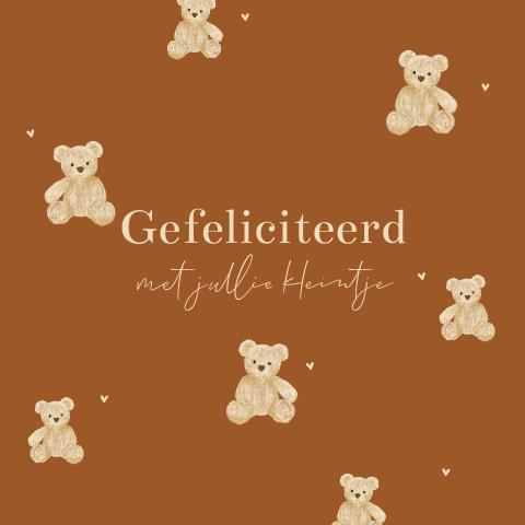 Wenskaart geboorte met teddyberen