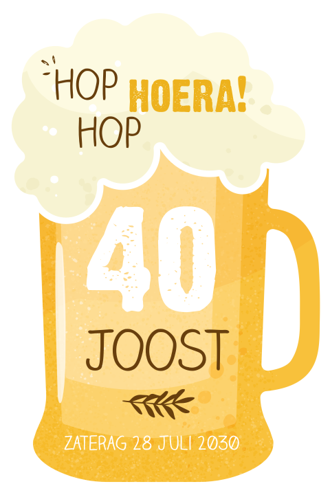 Originele uitnodiging verjaardag bierpul