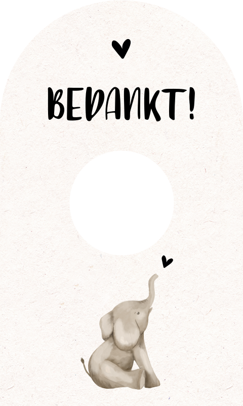 Boogkaartje met schattig olifantje