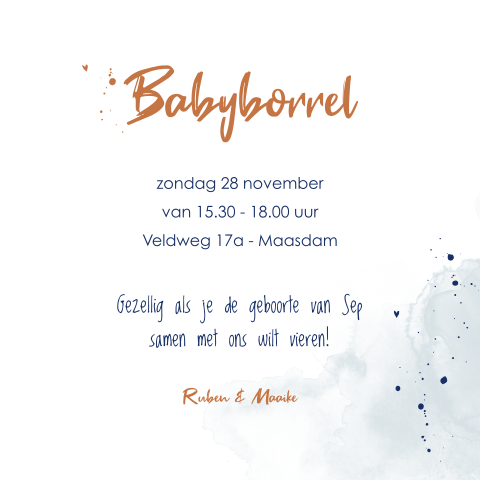 Stoer babyborrelkaartje jongen