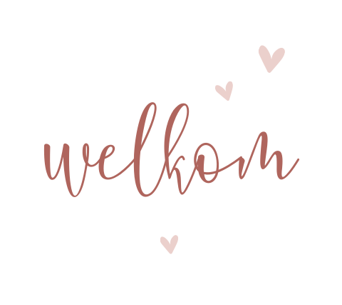 Hartjes label voor bij geboortekaartje