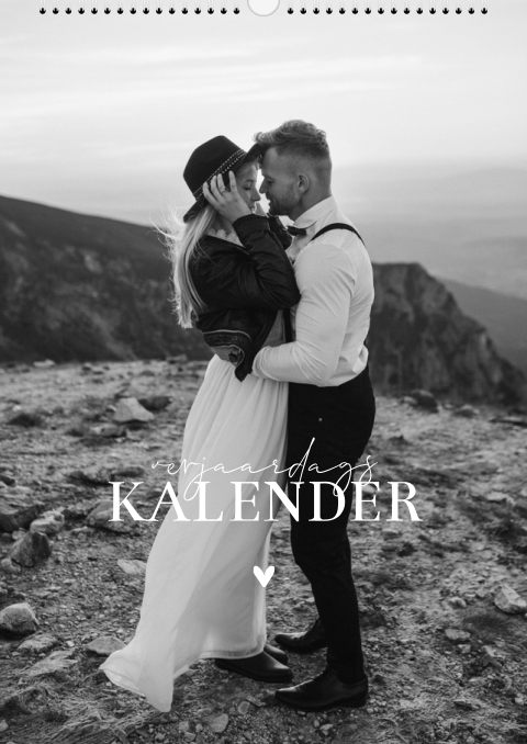 Verjaardagskalender A4 met jullie trouwfoto's