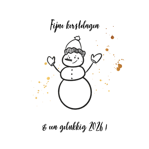 Vrolijke kerstkaart met sneeuwpop