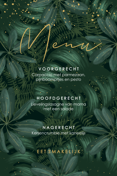 Menukaart in jungle stijl
