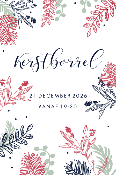 Uitnodiging kerstborrel met kersttakken
